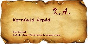 Kornfeld Árpád névjegykártya
